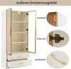 Merax Glasvitrine mit 2 Schubladen, mit LED, Hochschrank, Produktbild-Vorschau 8