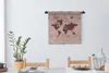 MuchoWow® Wandteppich Wandbehang Weltkarte - Rot - Pflanzen Produktbild-Vorschau 2
