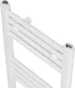 A close-up, angled view of a white radiator. Náhľad obrázku produktu
