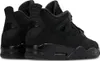 A pair of black Nike Air Jordan 4 Retro "Black Cat" sneakers shown from a rear-side angle against a white background. Náhľad obrázku produktu