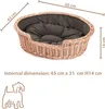 Hundekorb aus Weide oval mit einem Kissen 60X43 H16 CM Produktbild-Vorschau 2