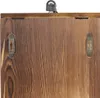 A close-up view of the back of a wooden mailbox, showing two metal mounting brackets and a small lock at the top. Náhled obrázku produktu
