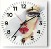 Wanduhr - Quadrat - Glasuhr - Aquarell Frau Mund - 30x30cm Produktbild-Vorschau 1