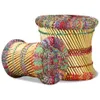 vidaXL Hocker mit Chindi-Details 2 Stk. Mehrfarbig Bambus Produktbild-Vorschau 4