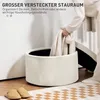 HOMCOM Sitzhocker mit Stauraum Hocker mit Deckel, Runder Produktbild-Vorschau 4