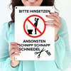 Bitte hinsetzen, ansonsten… Toilette Metallschild in 15x20 Produktbild-Vorschau 3