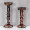 2er Set Kerzenhalter H20-25cm Mango Holz Braun Produktbild-Vorschau 2
