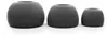 Three black silicone ear tips of different sizes are arranged in a row on a white background. Anteprima dell’immagine prodotto