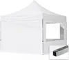 A white pop-up tent with windows and a sample of its aluminum frame. Náhled obrázku produktu