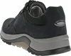 A rear view of a black men's shoe with a gray sole. Produktbild-Vorschau