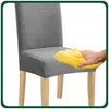 6 Stück Stuhlhussen - Grau Jacquard - Universeller Produktbild-Vorschau 3