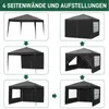 Collage showing different configurations of a black pop-up gazebo with side walls. Anteprima dell’immagine prodotto