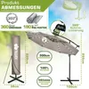 tillvex Alu Ampelschirm Cappuccino LED Solar Ø 300 cm mit Productafbeelding-voorbeeld 2