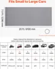A diagram showing different sizes of a garage floor mat and their corresponding vehicle types. Anteprima dell’immagine prodotto
