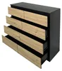 Kommode 8 grifflose Schubladen Thekla Schwarz-Artisaneiche Produktbild-Vorschau 4