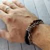 Herren Armband mit Tigerauge & Obsidian – Naturstein Produktbild-Vorschau 2