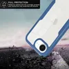 A phone case is shown falling onto a rocky surface, with text overlay describing its protective features. Produktbild-Vorschau