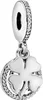 A silver charm with a four-leaf clover design and small clear stones. Produktbild-Vorschau