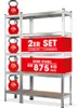 EASYmaxx Schwerlastregal-Set mit 5 belastbaren Holzböden - Produktbild-Vorschau 1