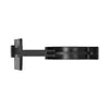 A black plastic furniture fitting clip shown in profile against a white background. Voir les images du produit