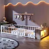 Kinder-Metallbett mit Schutzgeländer und LED-Streifen, Produktbild-Vorschau 1