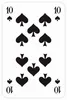 A single playing card, the 10 of Spades, is shown against a white background. Produktbild-Vorschau