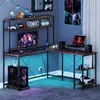 COSTWAY Rohový písací stôl v tvare L 145x145 cm Obojstranný Náhľad obrázku produktu 2