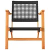 3-tlg. Bistro-Set Schwarz Poly Rattan und Massivholz Akazie Produktbild-Vorschau 4