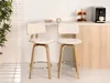 Tabouret de bar pivotant IBELINA - crème / chêne Voir les images du produit 3