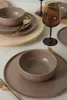 Ceramiczny zestaw obiadowy - Nordic Mat Taupe - 18 Podgląd zdjęcia produktu 1
