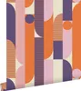 ESTAhome carta da parati forme geometriche viola, arancione Anteprima dell’immagine prodotto 1