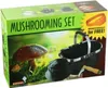 A product box for a mushroom hunting set, featuring an image of a mushroom, a basket, a hat, and a knife. Podgląd zdjęcia produktu
