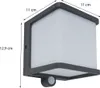 A close-up, angled view of a modern, square outdoor wall light with a motion sensor. Anteprima dell’immagine prodotto