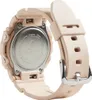 The back of a beige digital watch with a silver metal case. Podgląd zdjęcia produktu