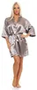 Damen Morgenmantel kurzer Kimono in Satin-Optik; Taupe XXL Produktbild-Vorschau 1