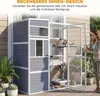 PawHut Katzengehege Outdoor Katzenhaus Holz mit 3 Produktbild-Vorschau 7