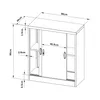 A technical drawing of a cabinet with dimensions indicated. Podgląd zdjęcia produktu