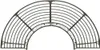 A black metal half-round bench. Náhled obrázku produktu