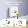 deleyCON 10m 4K TV Antennenkabel Koaxialkabel 2x 90° IEC - Produktbild-Vorschau 4