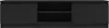 A black TV stand with two cabinet doors and a central open shelf. Voir les images du produit