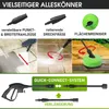 Collage showing different attachments and uses of a pressure washer. Produktbild-Vorschau