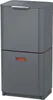 A tall, two-tiered gray waste bin with an orange accent on the lower section. Podgląd zdjęcia produktu