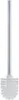 A toilet brush with a silver handle and white bristles against a white background. Anteprima dell’immagine prodotto