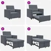 A collage of four images showing the transformation of a sofa into a bed. Anteprima dell’immagine prodotto