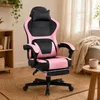 Kawaii gaming stoel, met voetsteun, dubbele lendensteun, Productafbeelding-voorbeeld 1