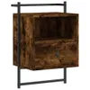 The Living Store Wand-Nachttisch Räuchereiche 40x30x61 cm Produktbild-Vorschau 3