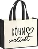 Huuraa Jutetasche Röhn verliebt 21 Liter Black Jute und Produktbild-Vorschau 1