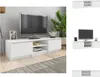 A white TV stand with a television on top, placed in a room setting. Náhled obrázku produktu