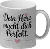 Dein Herz macht dich perfekt Glitzer-Kaffeebecher Produktbild-Vorschau 1