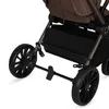 Close-up of the wheels and storage basket of a stroller. Náhľad obrázku produktu